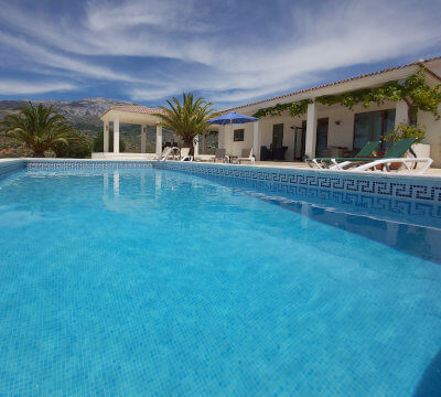 photo of pool in front of an house in the campo at the Costa del Sol